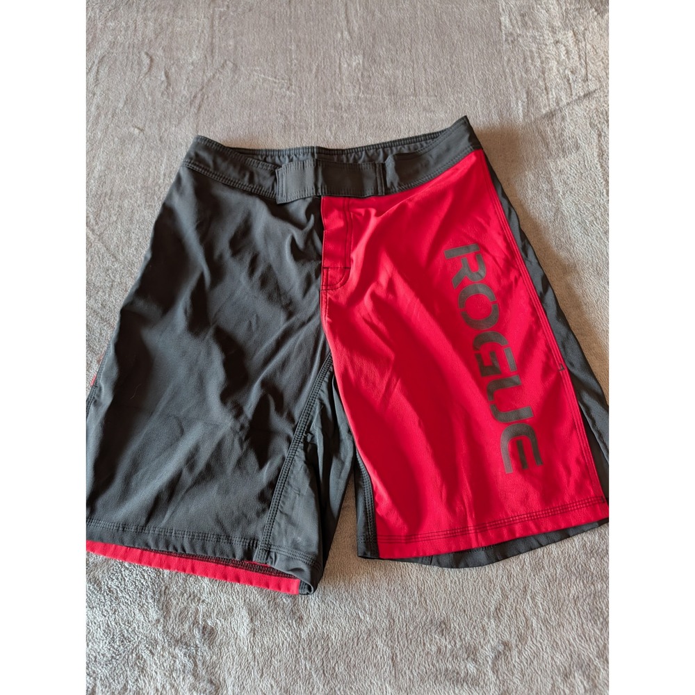 Rogue Fitness Mens Board Shorts Red Charcoal Grey MMA Crossfit Training Size 32